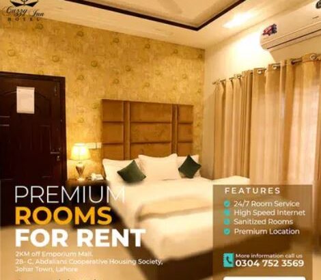 CUZZY INN HOTEL | BEST HOTEL IN LAHORE | JOHAR TOWN | ROOMS FOR RENT