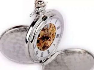 Silver Mechanical Pocket Watch for sale