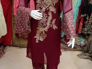 3pc Suit Shafoon Crinkle Matha Patti Dupatta Kasur