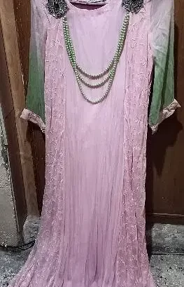 Pink and green stylish maxi 3pc dress Sanda, Lahor